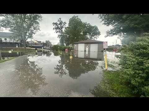 Roads in Buckeye Lake flooded from Thursday rain showers
