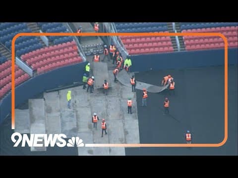 Monster Jam setup begins at Denver football stadium