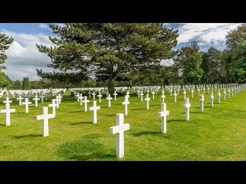 Normandy American Cemetery drone footage