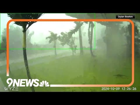 Security camera captures moment Florida tornado blew in from Hurricane Milton