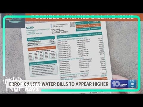 System error causes Manatee County customers higher water bills