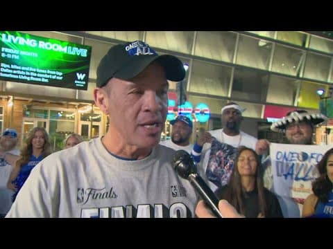 Mavs fans celebrating ahead of Game 1 of Mavericks v Celtics