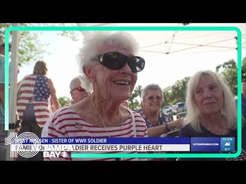 Decades after her brother died in WWII, 97-year-old woman receives his Purple Heart medal