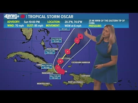 Sunday 10pm Tropical Update: TS Oscar moves inland in Cuba, Bahamas to see impacts