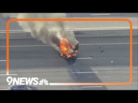 Southbound I-25 reopens after car fire