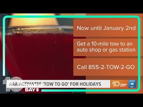 AAA activates 'Tow to Go' for the holidays until Jan. 2nd