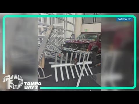 70-year-old man arrested for 'intentionally' crashing truck into Tampa bank building, police say