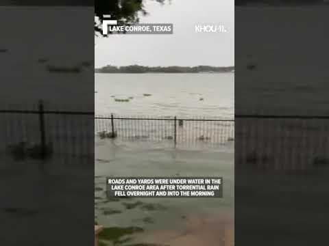 Flooding around Lake Conroe leaves yards under water
