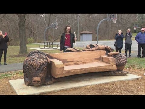 Historic tree in Maryland becomes a bench