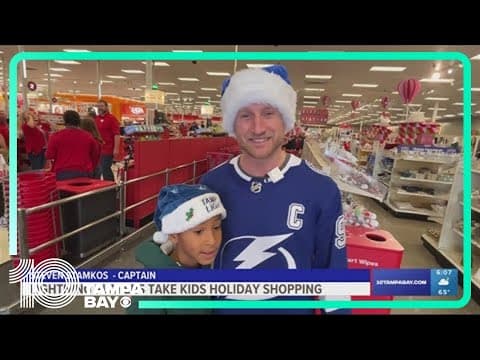 Tampa Bay Lightning players take 20 kids on holiday shopping spree