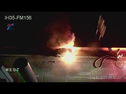 Traffic Alert: Vehicle catches fire in Denton County