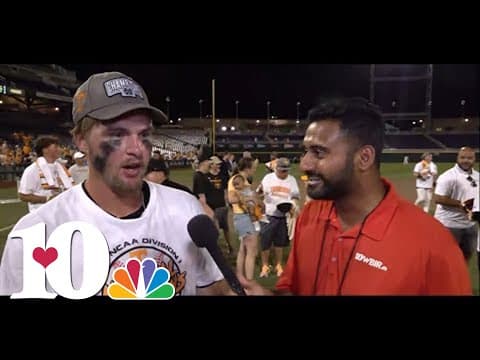 Blake Burke speaks after CWS National Championship win