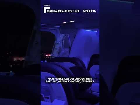 Alaska Airlines flight made emergency landing back in Portland after panel blows out #shorts