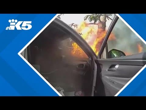 Tacoma police officer saves man from burning car