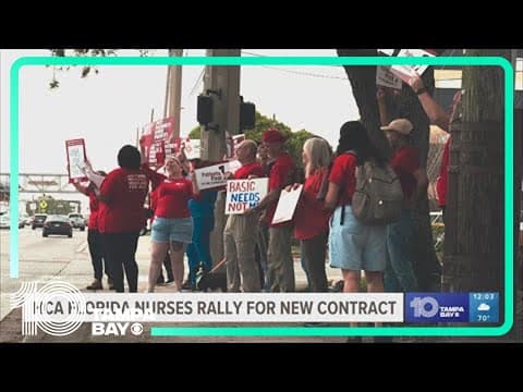 HCA nurses rally for contract with better staffing, work conditions