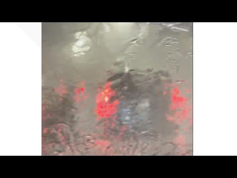 Heavy rain at Armstrong airport