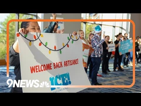 Ice artisans arrive to begin carving Gaylord Rockies 'Polar Express' exhibition