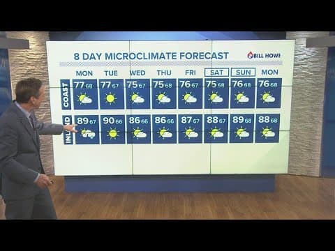 Monsoon flow continues for the start of the week