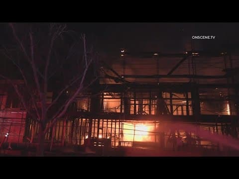 Raging Pacific Beach construction site fire chars teen's car on Christmas Day