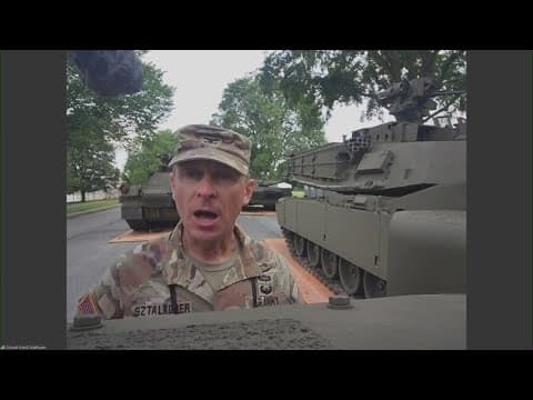 Colonel gives Army parade update among tanks in DC