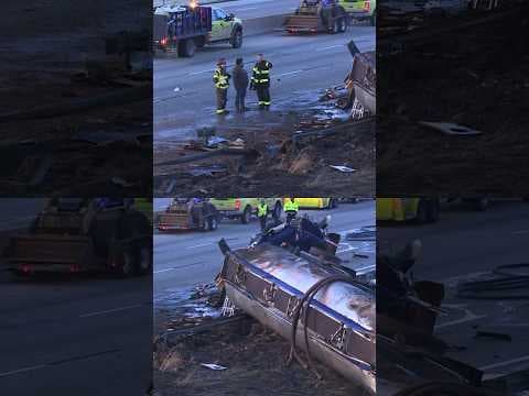 Tanker crashes and spills thousands of gallons of fuel on Colorado interstate