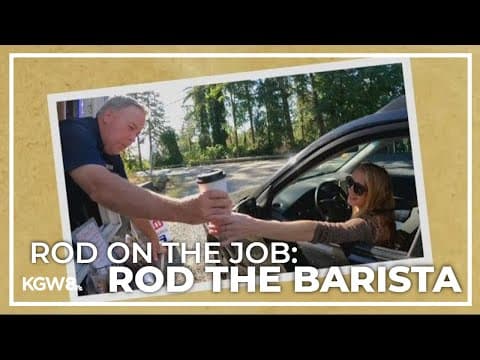 Rod works as a barista on National Coffee Day