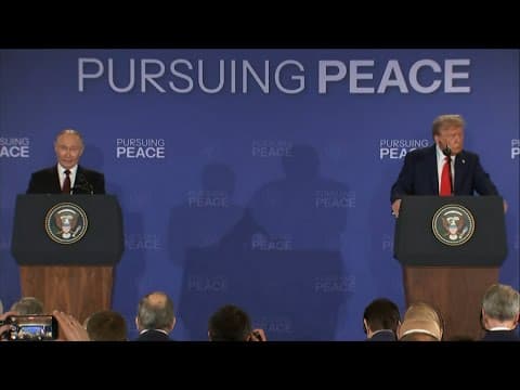 Donald Trump and Vladimir Putin begin joint press conference in Alaska