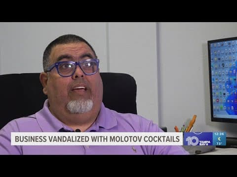 Pastor says suspect threw Molotov cocktails, painted 'Civil War Trump' on his business