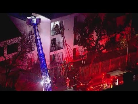 Multiple people rescued after fire breaks out at apartment complex near NRG Stadium