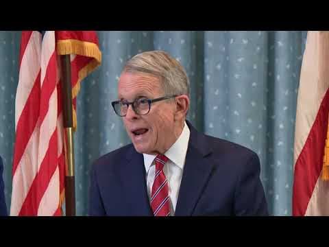 Gov. DeWine speaks during a visit with Ohio National Guard members