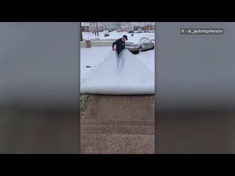 Man goes viral for his snow management strategy