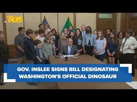 Gov. Inslee signs bill designating Washington state's official dinosaur