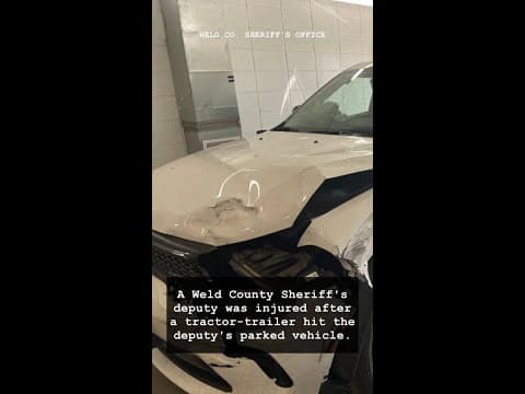 Deputy injured after tractor-trailer hits patrol vehicle on I-25