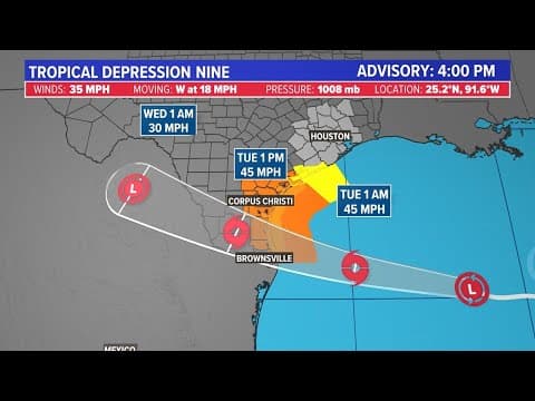 Tropical update: Depression expected to strengthen before reaching South Texas coast
