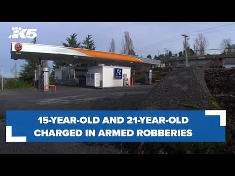 15-year-old and 21-year-old charged in armed robberies