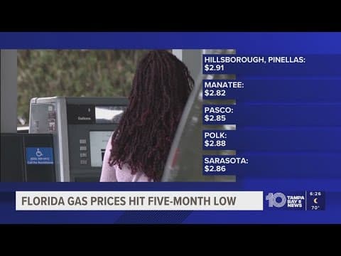 Florida gas prices: Statewide average falls to new 5-month low