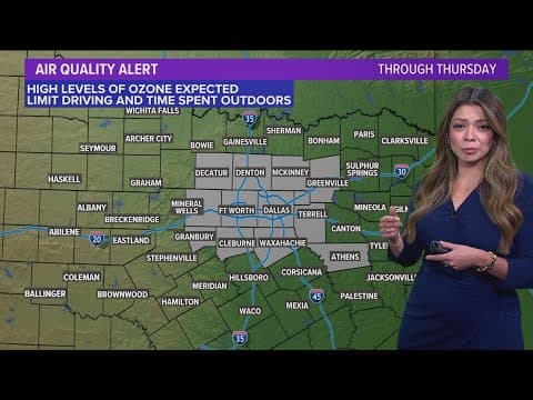 DFW Weather | Air quality alert through Thursday in 14 day forecast