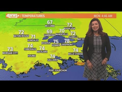 New Orleans Weather:  Final week of summer brings typical heat and some rain on Monday