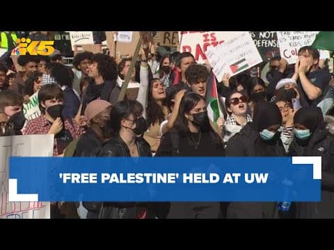 'Free Palestine' rally on UW campus; Jewish students show up in support of Israel