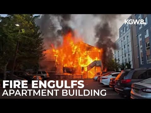 2 hospitalized after large fire engulfs Portland apartment complex