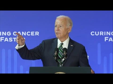 President Joe Biden begins speaking at event for cancer research in Louisiana