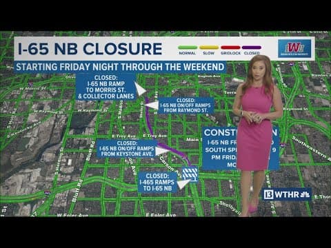 Weekend closures coming to I-65 on Indy's southeast side