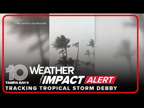 Tropical Storm Debby hits Fort Myers Beach with strong winds and heavy rain