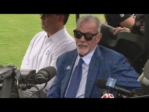 Jim Irsay attends Colts training camp