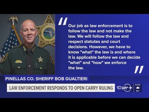 Pinellas County Sheriff Bob Gualtieri issues statement on Florida's open carry ruling