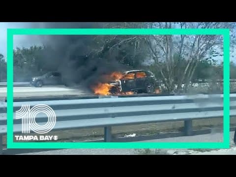Car fire on I-275 southbound in St. Petersburg causes traffic delays