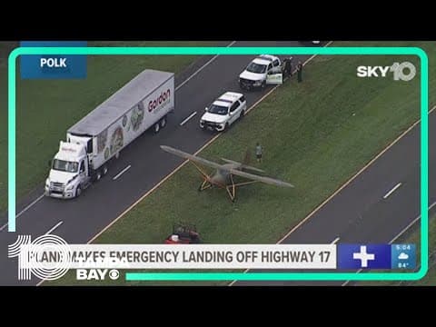 Small plane makes emergency landing off Highway 17 in Bartow