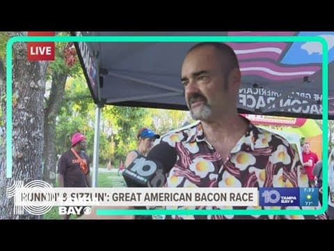 Runners lace up their sneakers for the Great American Bacon Race