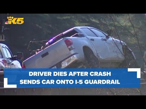 Driver dies after crash sends vehicle onto I-5 guardrail in Seattle