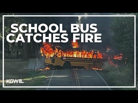 School bus catches on fire in Washington state